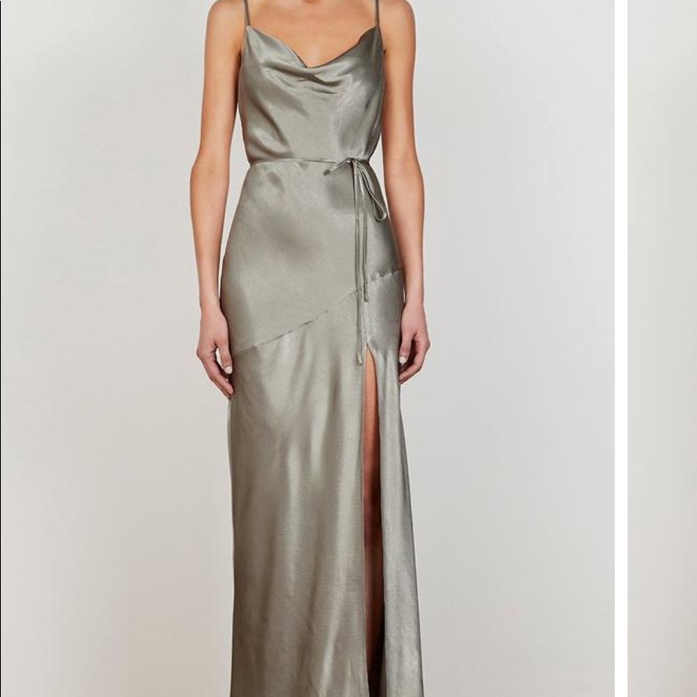 Cowl Maxi Dress -Sage Satin